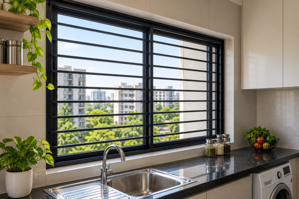 Kitchen and utility window grills