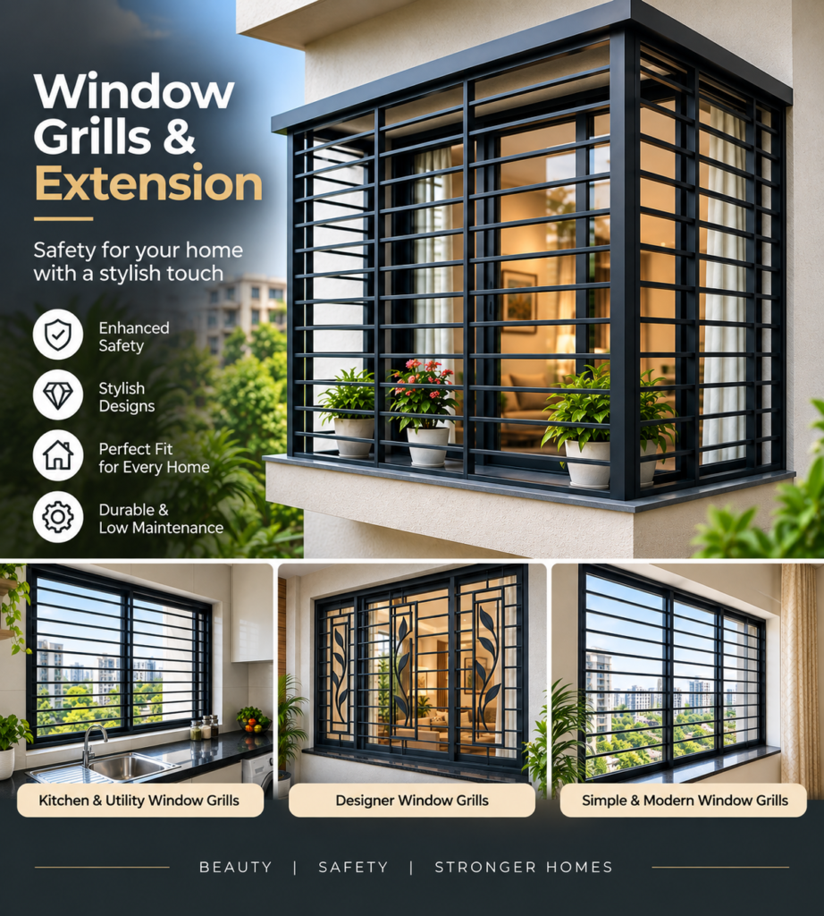 WINDOWS GRILLS AND WINDOWS EXTENDS FABRICATION IN PCMC PUNE